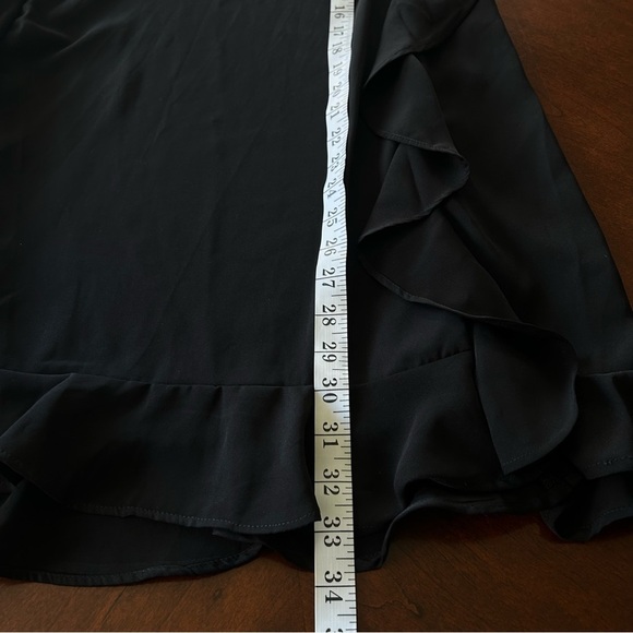 Very J | Black Sheath Ruffle Mini Sleeveless Dress - Picture 4 of 8